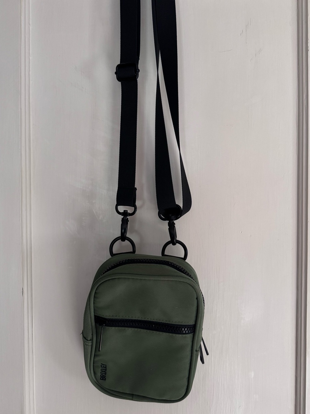 Brixley Small Olive Green Crossbody Bag with Adjustable Black Strap